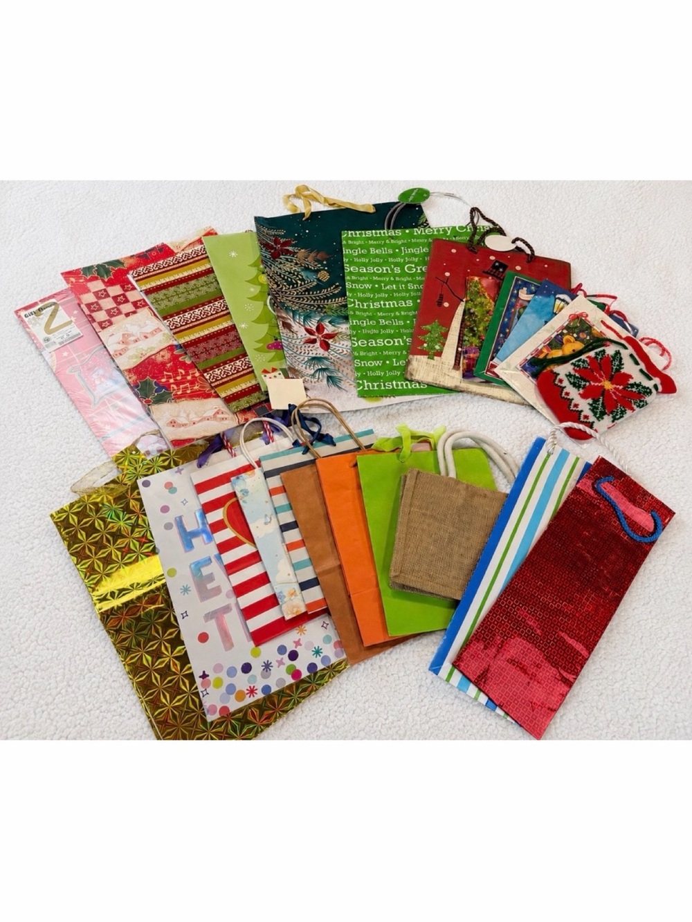 (24-Piece) Multicolored Assorted Holiday Gift Bags and Boxes